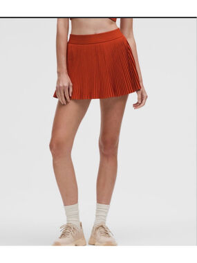 Women's Lululemon Varsity High-Rise Pleated Tennis Skirt Orange Size 12